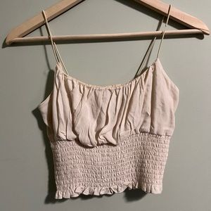 White/cream cropped tank top